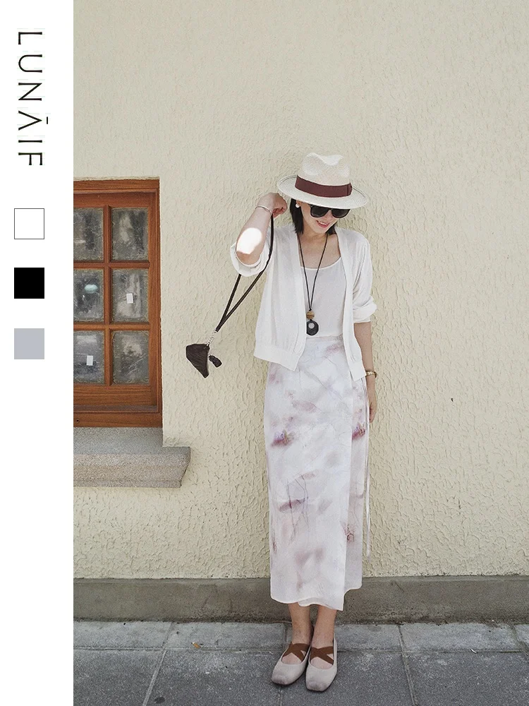 LunaIF Bla Tech Silk 00% Waable Comfortable Sun Protection Long Sve V-Ne ort Length Open Cardigan Sweater for Women
LunaIF Bla Tech Silk 00% Waable Comfortable Sun Protection Long Sve V-Ne ort Length Open Cardigan Sweater for Women