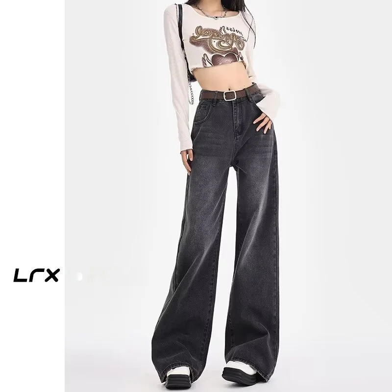High Waist Straight Leg Denim Jeans Women's Spring American Style Slimming Wide Leg Pants Black Grey New 2024 Floor Length
High Waist Straight Leg Denim Jeans Women's Spring American Style Slimming Wide Leg Pants Black Grey New 2024 Floor Length