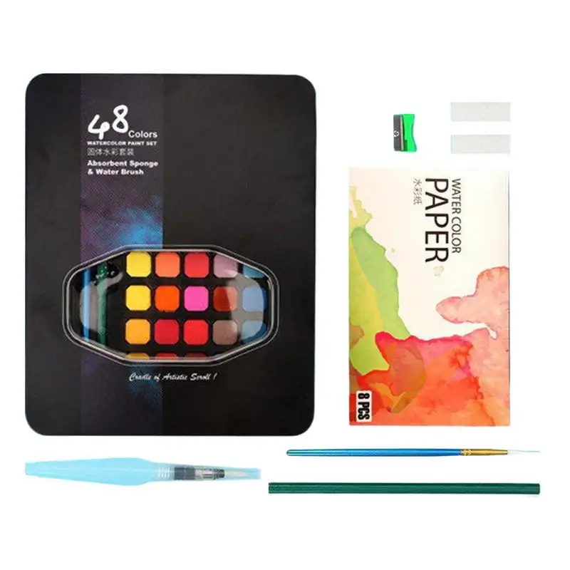 Water Colors Paint Set Kids 48 Colors Solid Sketching Paints Set Sketching Palette Travel Art Kit Painting Supplies For Adult
Water Colors Paint Set Kids 48 Colors Solid Sketching Paints Set Sketching Palette Travel Art Kit Painting Supplies For Adult