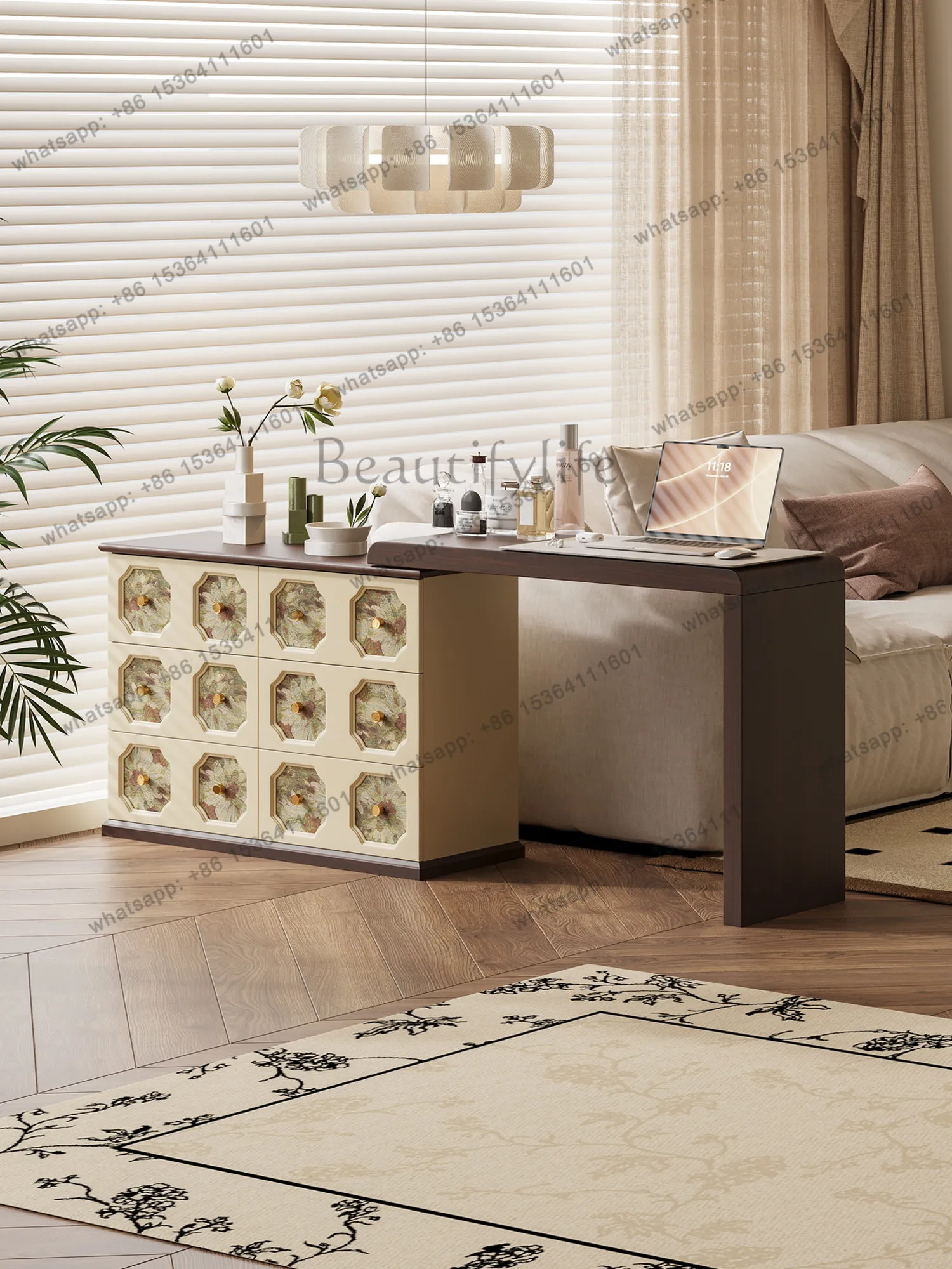 Medieval pattern multi-functional design dresser household bedroom bedside dressing table
Medieval pattern multi-functional design dresser household bedroom bedside dressing table
