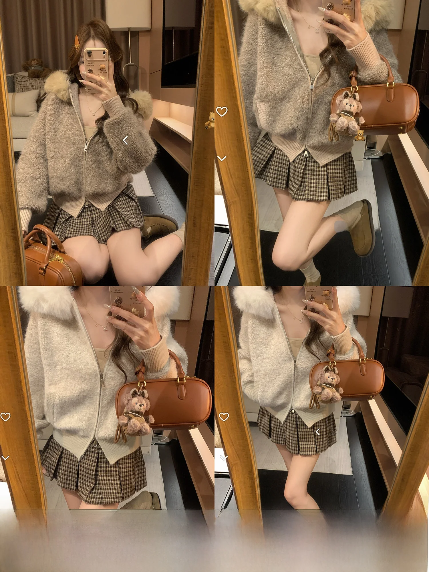 Casual Loose Fit Knitted Short Cardigan Hooded Coat with Big Fur Collar Zipper Closure Color Fashion Outerwear for Women
Casual Loose Fit Knitted Short Cardigan Hooded Coat with Big Fur Collar Zipper Closure Color Fashion Outerwear for Women