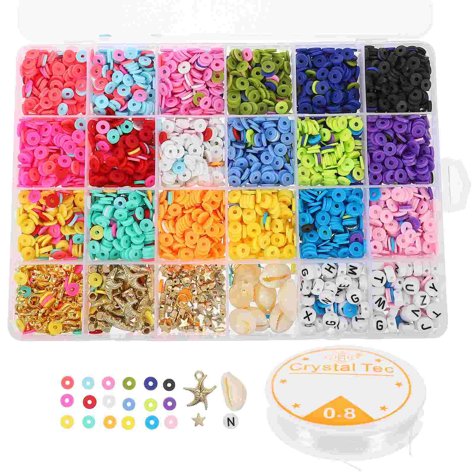 24 Grids Colored Clay Beads Round Beads Clay Kits Bracelet Necklace Craft Accessories Polymer Jewelry Gifts
24 Grids Colored Clay Beads Round Beads Clay Kits Bracelet Necklace Craft Accessories Polymer Jewelry Gifts