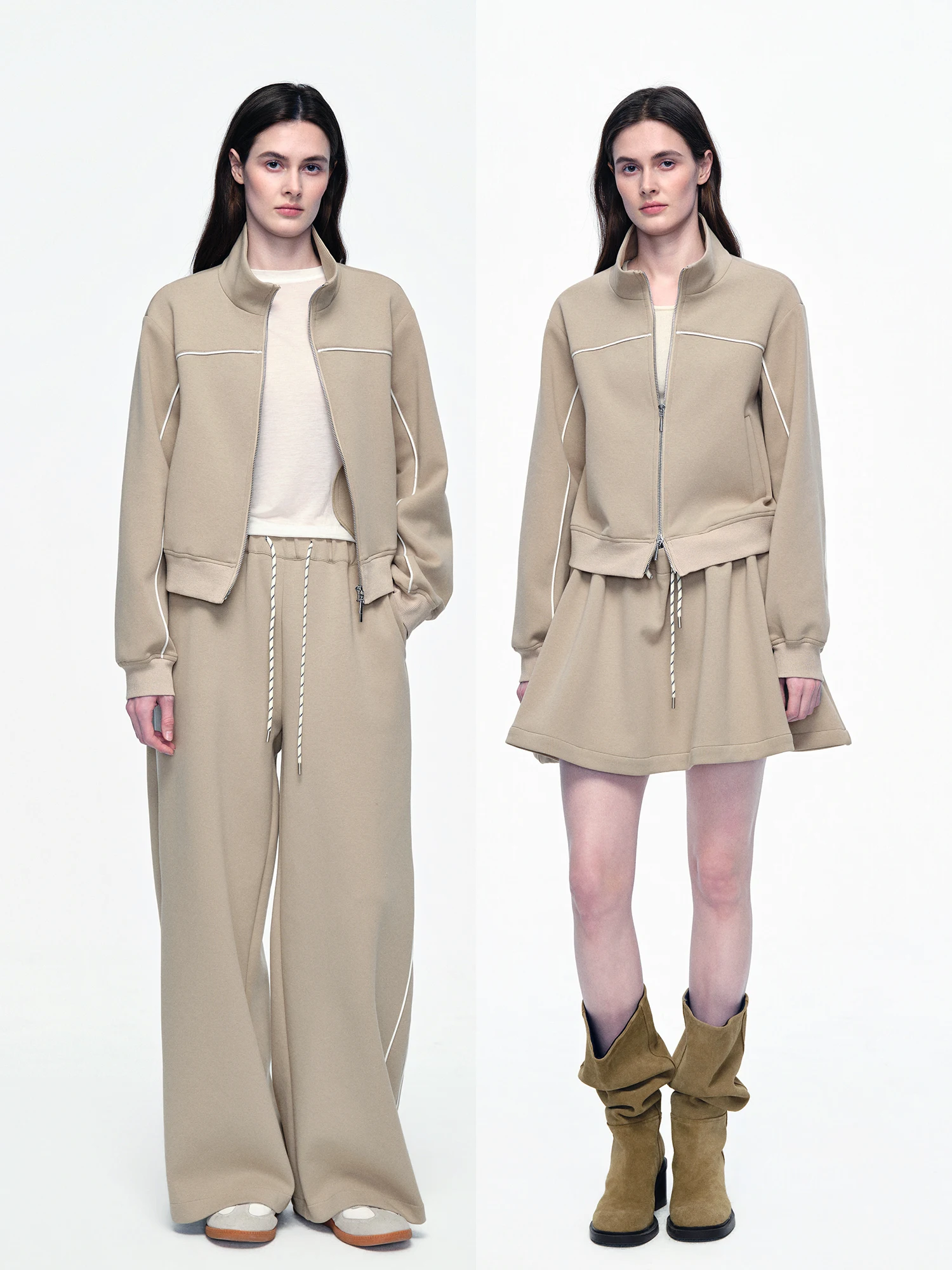 Casual Loose Sweatshirt Jacket Zipper High Waist Pants Set Khaki Color Spring Autumn Relaxing Sporty Feel Women's Fashion Set
Casual Loose Sweatshirt Jacket Zipper High Waist Pants Set Khaki Color Spring Autumn Relaxing Sporty Feel Women's Fashion Set
