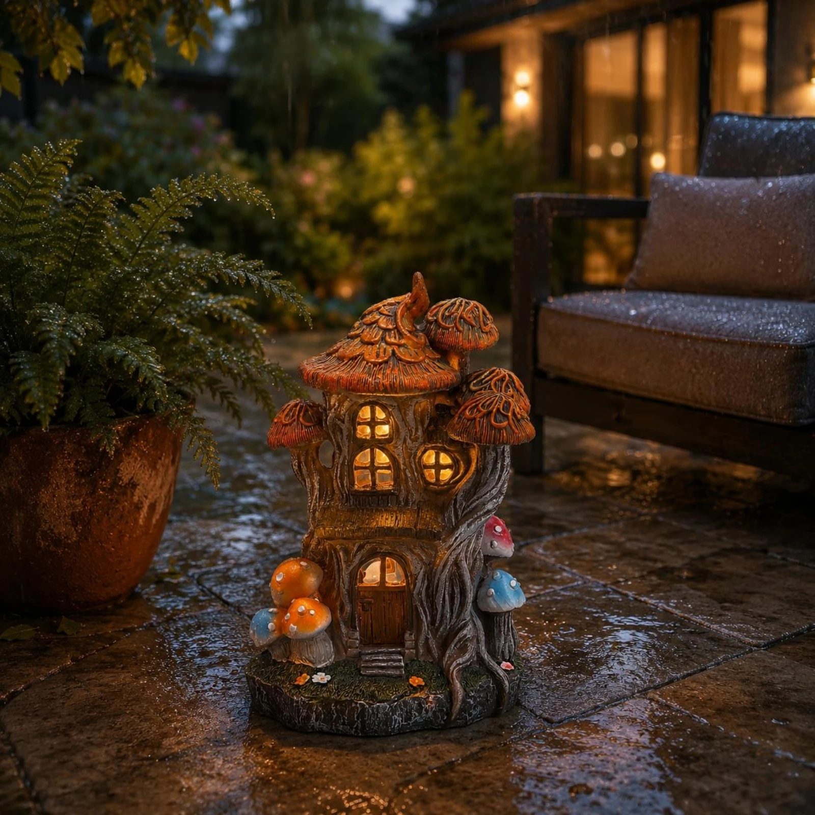 Fantasy Tree House Ornament Hand-Painted Fungus Tree House Decoration Solar Garden Ornament Decorative Flowers for Courtyard
Fantasy Tree House Ornament Hand-Painted Fungus Tree House Decoration Solar Garden Ornament Decorative Flowers for Courtyard