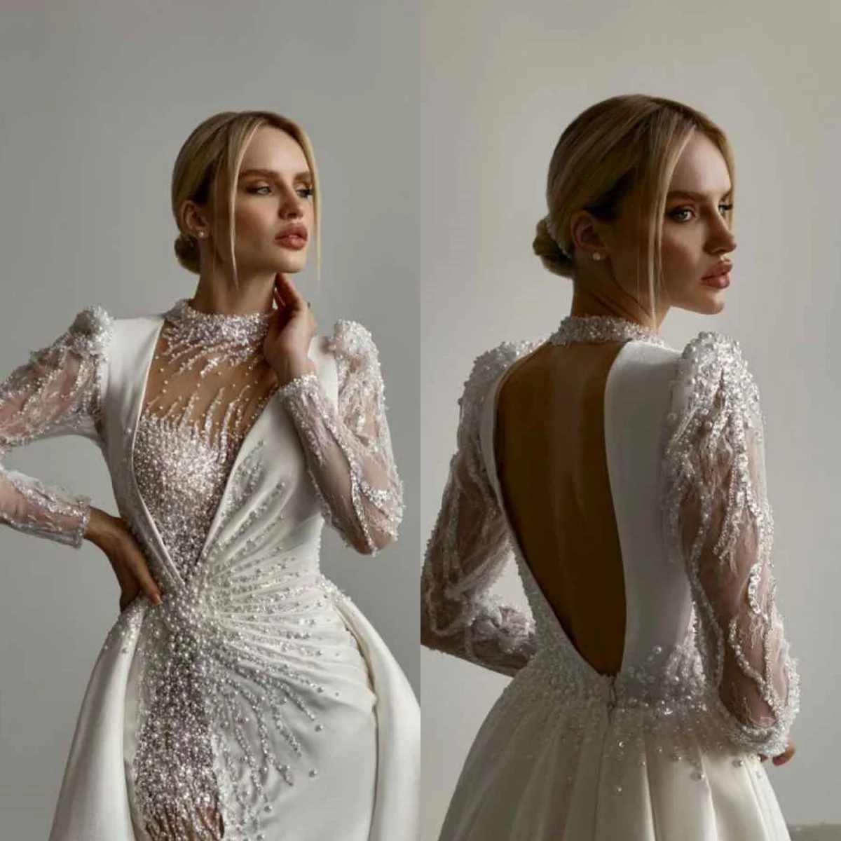 Exquisite A-Line Evening Dress V Neck Gowns Long Sleeve Sequins Beaded 3D Lace Diamonds Beads Pearls Prom Dress Size Customized
Exquisite A-Line Evening Dress V Neck Gowns Long Sleeve Sequins Beaded 3D Lace Diamonds Beads Pearls Prom Dress Size Customized