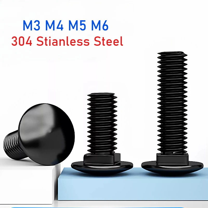 M3 M4 M5 M6 Black 304 Stainless Steel Carriage Bolts Round Head Square Neck Coach Screws Length 8mm-100mm
M3 M4 M5 M6 Black 304 Stainless Steel Carriage Bolts Round Head Square Neck Coach Screws Length 8mm-100mm