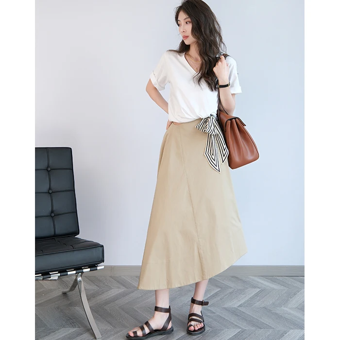 Асимметричная женская юбка А-силуэта средней длины из хлопка, повседневная, летняя, модная, с завышенной талией, для офиса, стройнящая
Асимметричная женская юбка А-силуэта средней длины из хлопка, повседневная, летняя, модная, с завышенной талией, для офиса, стройнящая