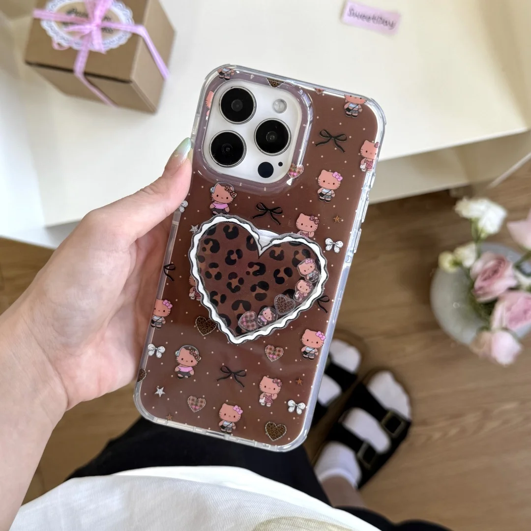 black skin Hello Kitty KT heart stand Bracket Phone Case For iPhone 16 15 14 13 Pro Max Brown Back Protection Phone Case Fundas
black skin Hello Kitty KT heart stand Bracket Phone Case For iPhone 16 15 14 13 Pro Max Brown Back Protection Phone Case Fundas