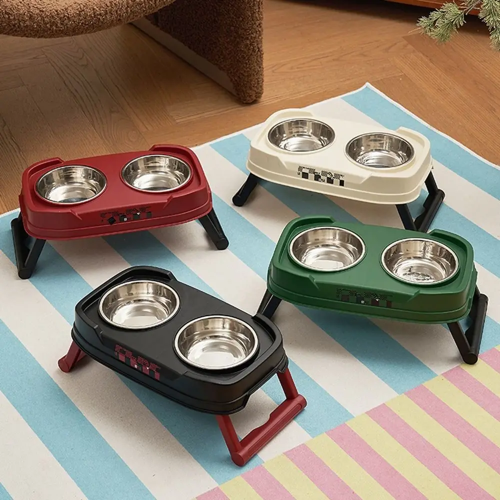 Plastic/Stainless Steel Double Cat Bowl Non-Slip Anti-flip Pet Water Food Bowl Neck Protection Adjustable Cat Feeding Bowl Home
Plastic/Stainless Steel Double Cat Bowl Non-Slip Anti-flip Pet Water Food Bowl Neck Protection Adjustable Cat Feeding Bowl Home