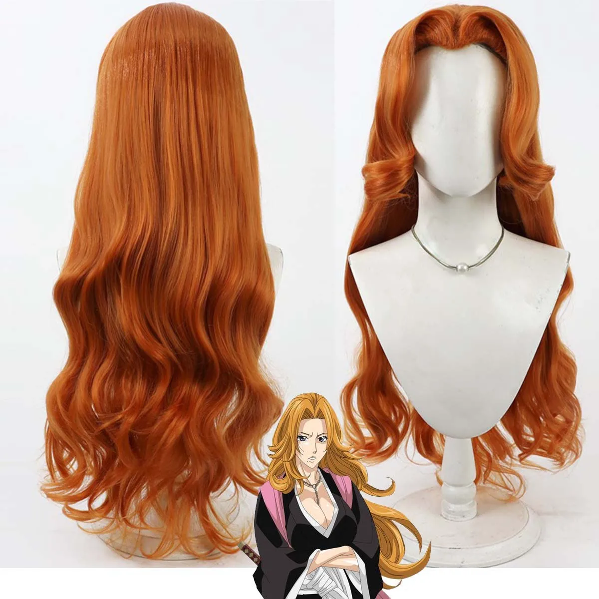 Women Anime BLEACH Cosplay Rangiku Matsumoto Long Orange Wavy Heat Resistant Synthetic Hair Wig
Women Anime BLEACH Cosplay Rangiku Matsumoto Long Orange Wavy Heat Resistant Synthetic Hair Wig