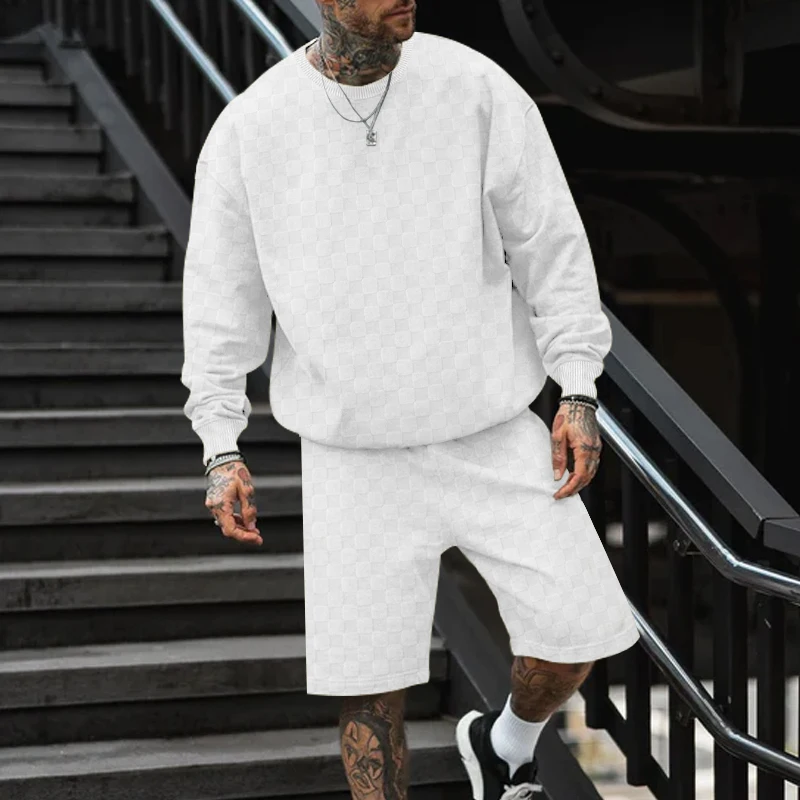 2026 Men's Checkerboard 2 Piece Outfit Oversized Crew Neck Sweatshirt & Shorts Casual Streetwear Set Multi-color Plus Size
2026 Men's Checkerboard 2 Piece Outfit Oversized Crew Neck Sweatshirt & Shorts Casual Streetwear Set Multi-color Plus Size