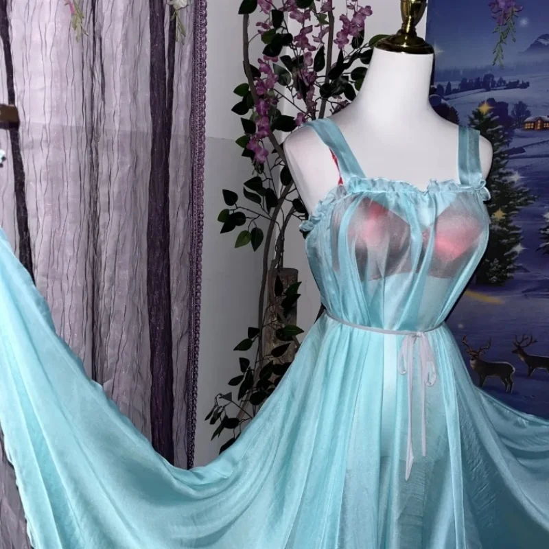 Men Women Ultra-Thin Solid Color Ice Silk See Through Dress Sexy Silky Soft Flowing Long Skirt Suspender Ruffled Party Dress
Men Women Ultra-Thin Solid Color Ice Silk See Through Dress Sexy Silky Soft Flowing Long Skirt Suspender Ruffled Party Dress