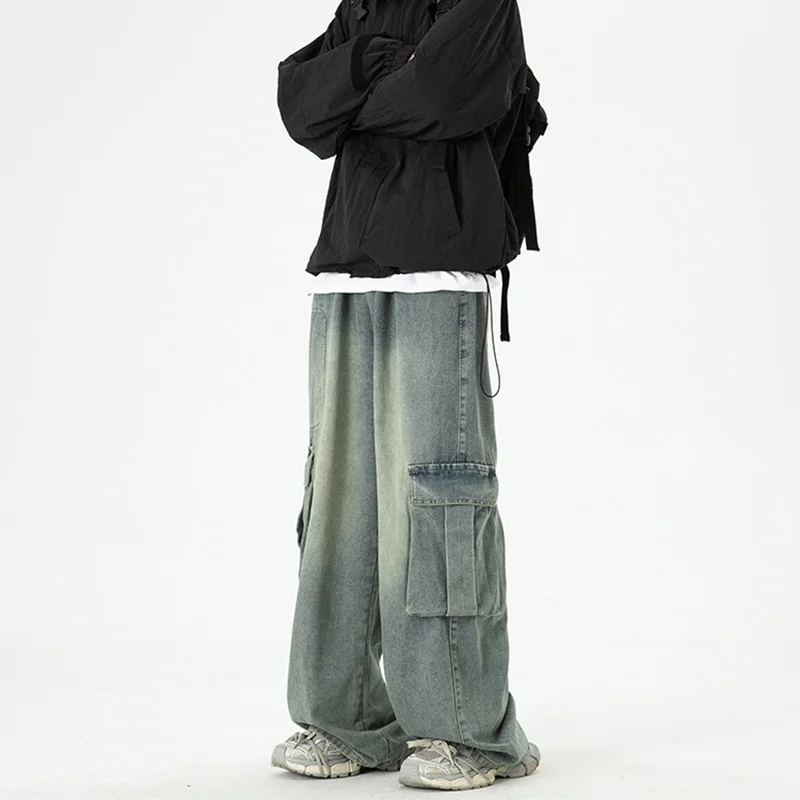 Men'S Spring And Summer Korean Retro Large Pocket Workwear Jeans Distressed Loose Straight Leg Pants Casual Wide Leg Pants
Men'S Spring And Summer Korean Retro Large Pocket Workwear Jeans Distressed Loose Straight Leg Pants Casual Wide Leg Pants