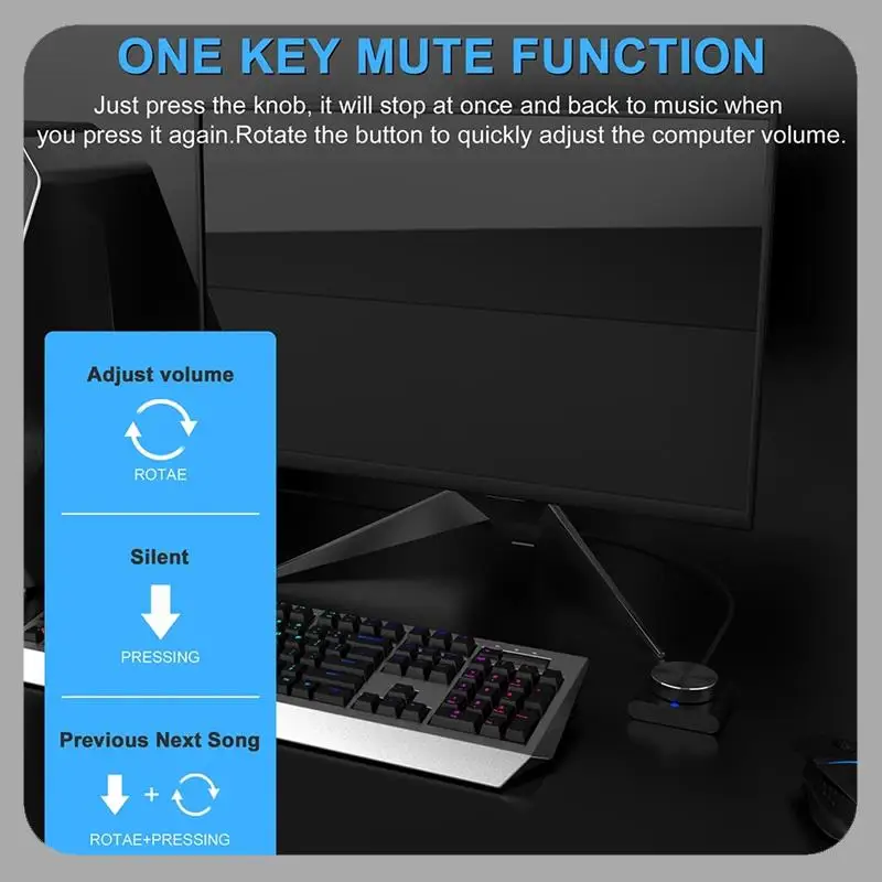 A46U Micro-USB Multimedia Volume Knob, One-Button External Speaker Control Accessory For Computers
A46U Micro-USB Multimedia Volume Knob, One-Button External Speaker Control Accessory For Computers