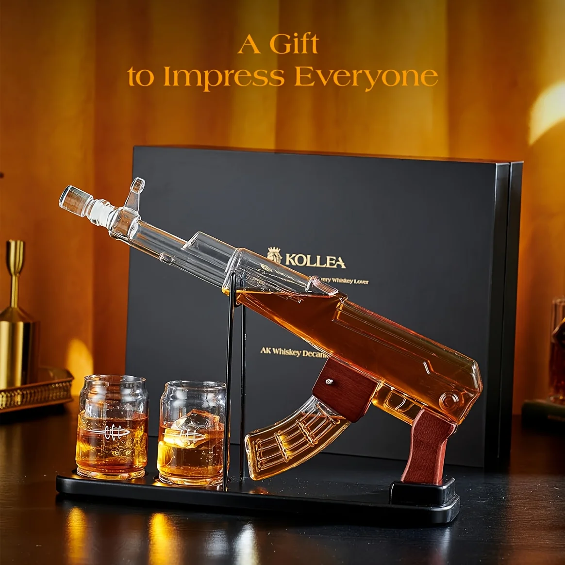 Kollea AK-47 Whiskey Gun Decanter Set With Detachable Magazine & Two 6.75Oz Glasses, Liquor Dispenser For Home Bar, Father'S Day Mother'S Day Cool Anniversary Birthday Gifts For Men Dad Him, Funny Military Style Present
Kollea AK-47 Whiskey Gun Decanter Set With Detachable Magazine & Two 6.75Oz Glasses, Liquor Dispenser For Home Bar, Father'S Day Mother'S Day Cool Anniversary Birthday Gifts For Men Dad Him, Funny Military Style Present