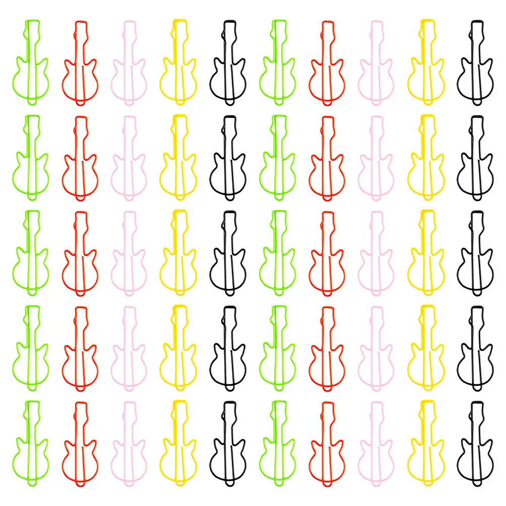 50Pcs Guitar Design Metal Paperclips Bookmarks Music Theme Office Supplies Planner Accessories Novelty Decorative Page Holders
50Pcs Guitar Design Metal Paperclips Bookmarks Music Theme Office Supplies Planner Accessories Novelty Decorative Page Holders