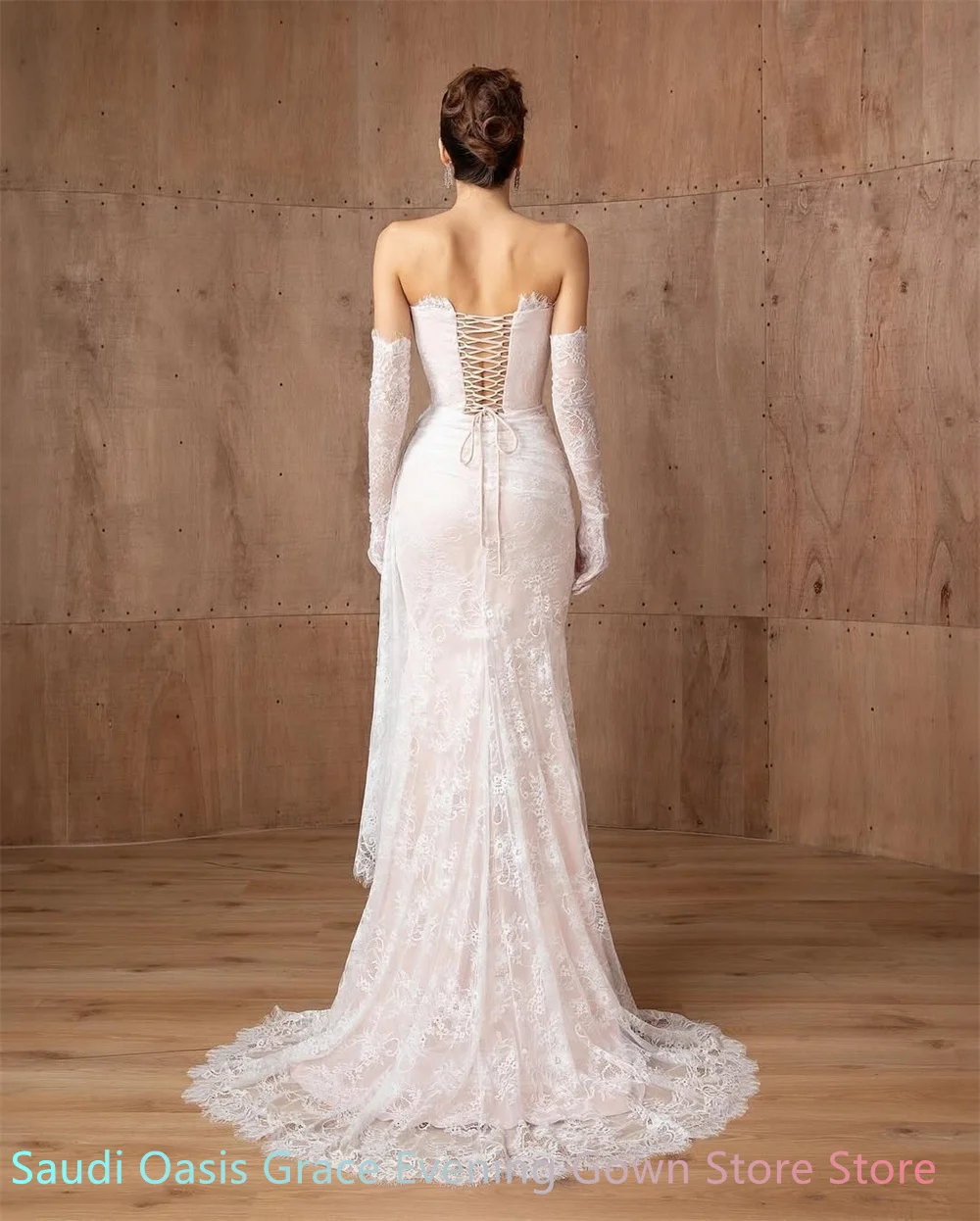 Customized Exquisite White Lace Homecoming Dress Temperament Strapless Detachable Sleeve Mermaid Lace Up Back Vestido De Festa
Customized Exquisite White Lace Homecoming Dress Temperament Strapless Detachable Sleeve Mermaid Lace Up Back Vestido De Festa