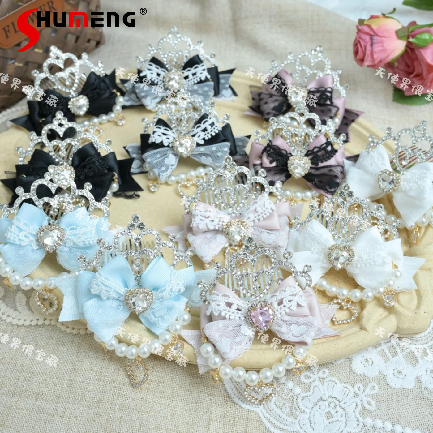 Japanese Style Mass-produced Subculture Heavy Industry Heart Diamond Crown Hair Clip Sweet Cute Girl Lolita Bow Hair Accessories
Japanese Style Mass-produced Subculture Heavy Industry Heart Diamond Crown Hair Clip Sweet Cute Girl Lolita Bow Hair Accessories