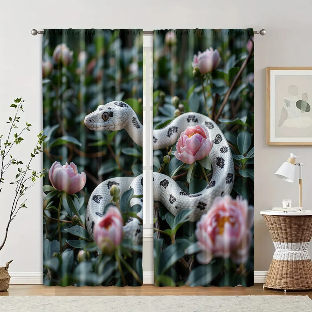 2 pcs, filtering curtains (excluding rods, non-movable, without batteries) Snake & Flowers for use in bedrooms and living rooms
2 pcs, filtering curtains (excluding rods, non-movable, without batteries) Snake & Flowers for use in bedrooms and living rooms
