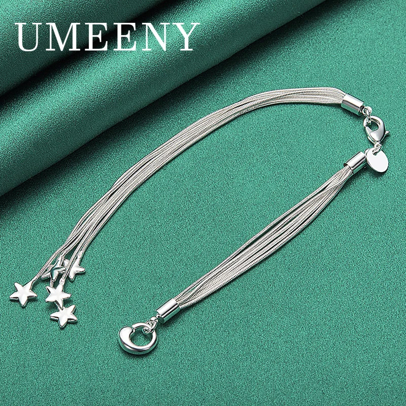 Luxury 925 Sterling Silver 8 Inch Exquisite Star Pendant Bracelet Women Wedding Gift Jewelry Accessories
Luxury 925 Sterling Silver 8 Inch Exquisite Star Pendant Bracelet Women Wedding Gift Jewelry Accessories
