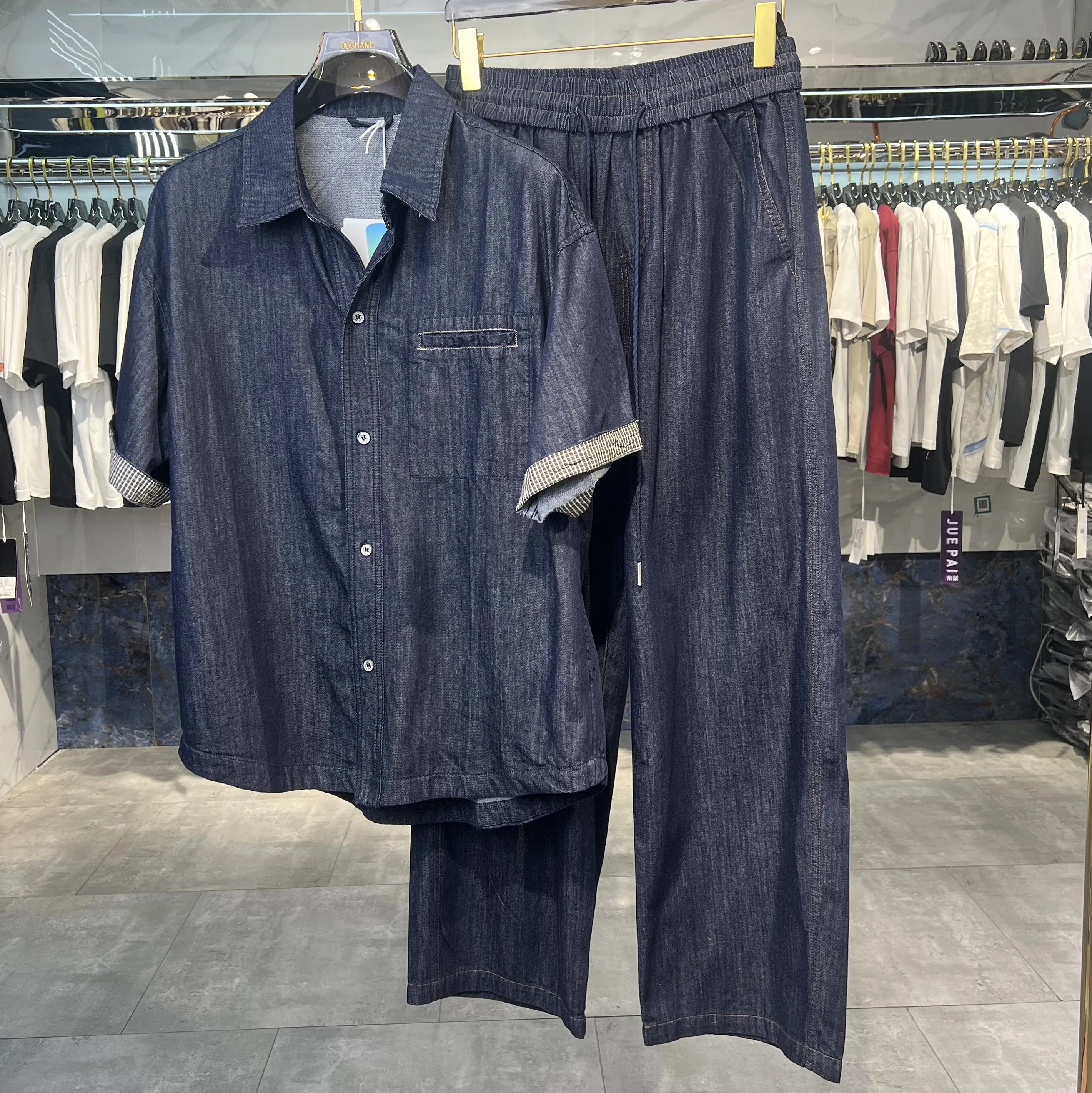 Laisel Denim ort Sve irt Men's Casual irt Jeans Long Pants Two-Piece Set Faionable Autumn Collection
Laisel Denim ort Sve irt Men's Casual irt Jeans Long Pants Two-Piece Set Faionable Autumn Collection