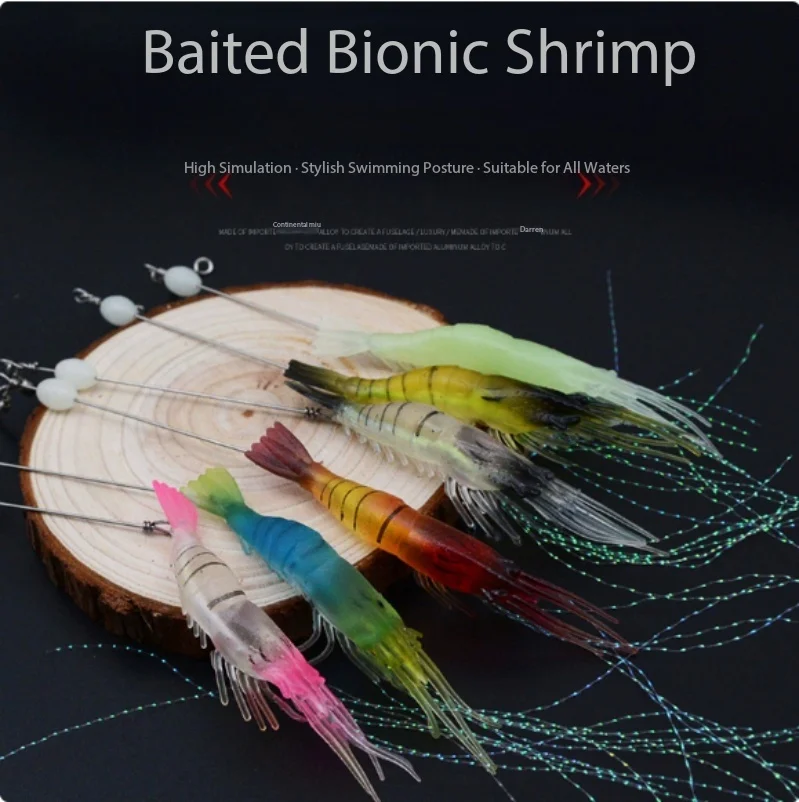 Rigged Bionic Soft Shrimp Lure With Hook High Simulation Artificial Bait Freshwater Saltwater Fishing Tackle for Bass Trout
Rigged Bionic Soft Shrimp Lure With Hook High Simulation Artificial Bait Freshwater Saltwater Fishing Tackle for Bass Trout