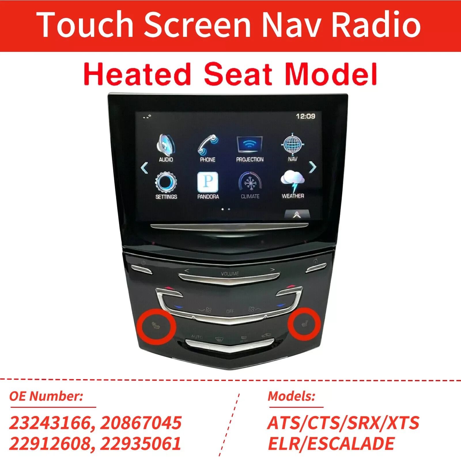 AP02 CUE System Touch Screen Nav Radio 23243166 Fits For Cadillac ATS CTS ELR SRX XTS
AP02 CUE System Touch Screen Nav Radio 23243166 Fits For Cadillac ATS CTS ELR SRX XTS