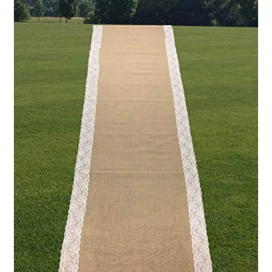 75 ft Burlap Wedding Aisle Runner 40 inch with 5 inches Ivory lace Rustic Floor Carpet Weddings Walkway Decorations Natural Jut
75 ft Burlap Wedding Aisle Runner 40 inch with 5 inches Ivory lace Rustic Floor Carpet Weddings Walkway Decorations Natural Jut