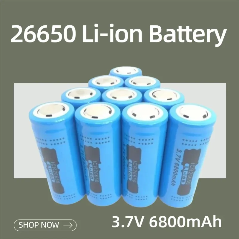 26650 Li-ion Battery 3.7V 6800mAh Rechargeable Lithium Battery
26650 Li-ion Battery 3.7V 6800mAh Rechargeable Lithium Battery