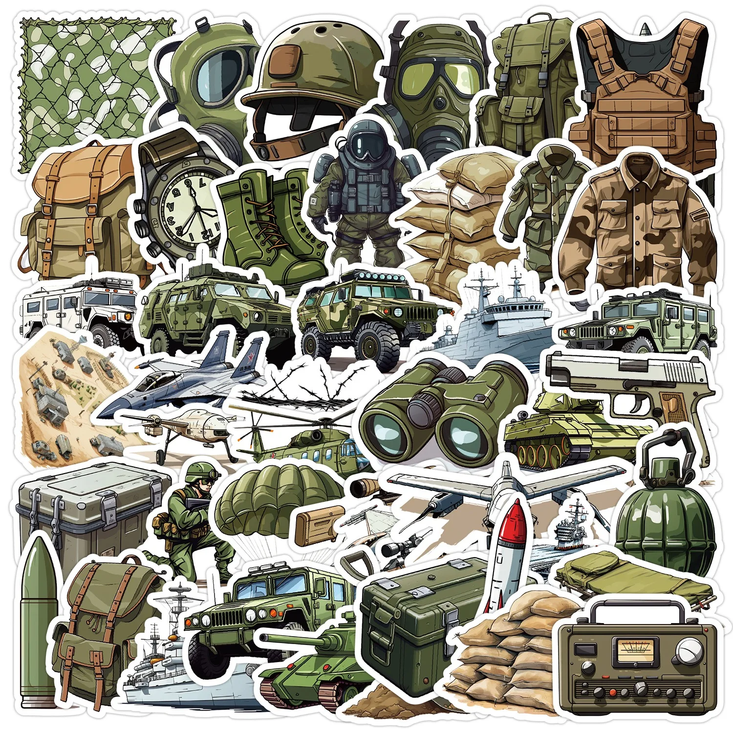 10/50PCS Cool Soldier Army Military Equipment Graffiti Stickers DIY Car Laptop Phone Waterproof Camouflage Decals Sticker Toys
10/50PCS Cool Soldier Army Military Equipment Graffiti Stickers DIY Car Laptop Phone Waterproof Camouflage Decals Sticker Toys