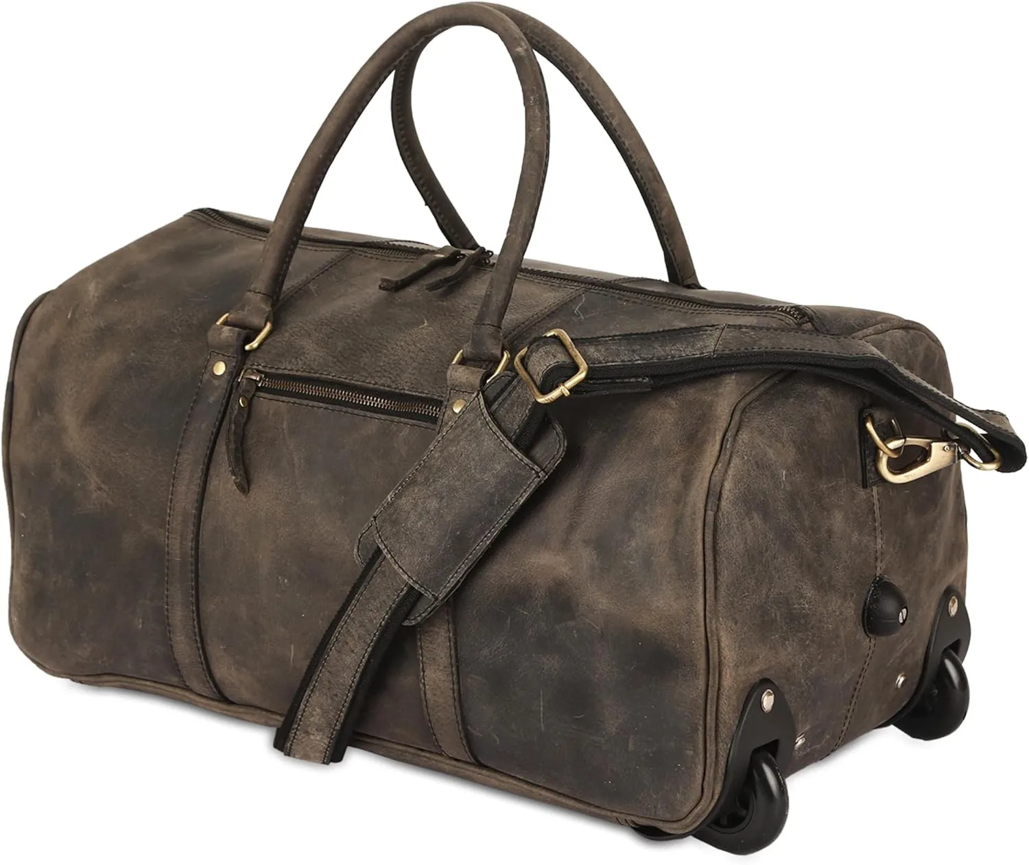21" Leather Rolling Duffle Bag with Wheels for Travel, Gym & Weekend Getaways
21" Leather Rolling Duffle Bag with Wheels for Travel, Gym & Weekend Getaways