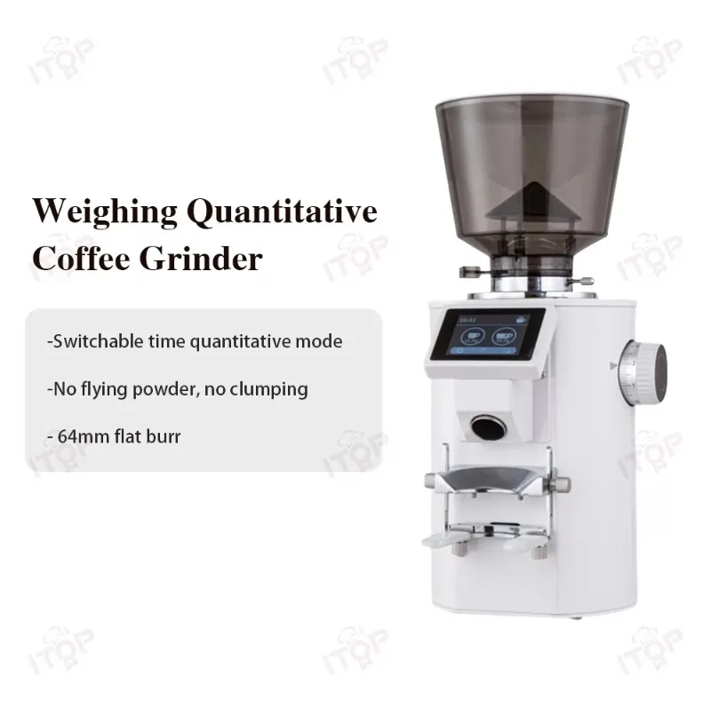 64mm Titanium Flat Burr Commercial Coffee Grinder Digital Control Weighing Quantitative Coffee Bean Grinders for Espresso
64mm Titanium Flat Burr Commercial Coffee Grinder Digital Control Weighing Quantitative Coffee Bean Grinders for Espresso