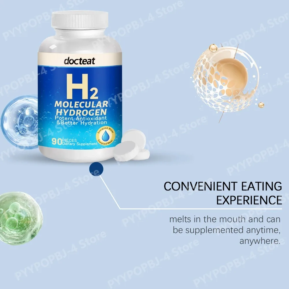 Docteat H2 Molecular Hydrogen Tablets - Potent Antioxidant for Cellular Energy, Brain Health & Healthy Aging, 90 Count
Docteat H2 Molecular Hydrogen Tablets - Potent Antioxidant for Cellular Energy, Brain Health & Healthy Aging, 90 Count
