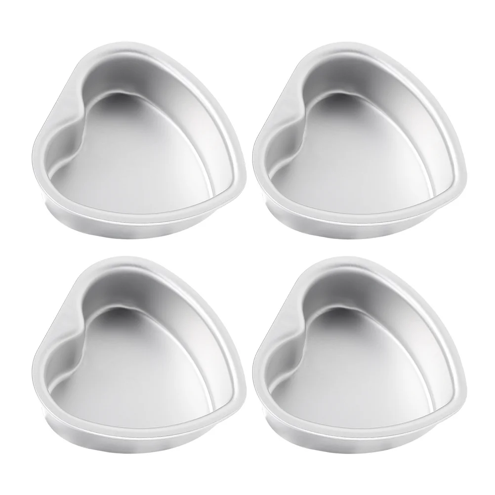 4pcs Heart Shaped Cake Mold 4 Inch Aluminum Alloy Non-Stick Baking Pan For Birthday Valentine Wedding Cupcake Pudding Chiffon
4pcs Heart Shaped Cake Mold 4 Inch Aluminum Alloy Non-Stick Baking Pan For Birthday Valentine Wedding Cupcake Pudding Chiffon