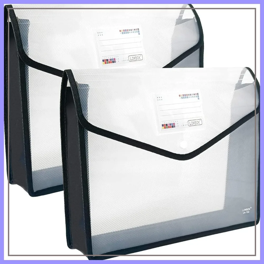 Expandable Legal Size File Folder with Snap Closure, A4 Document Wallet, 2 Pack, Black
Expandable Legal Size File Folder with Snap Closure, A4 Document Wallet, 2 Pack, Black