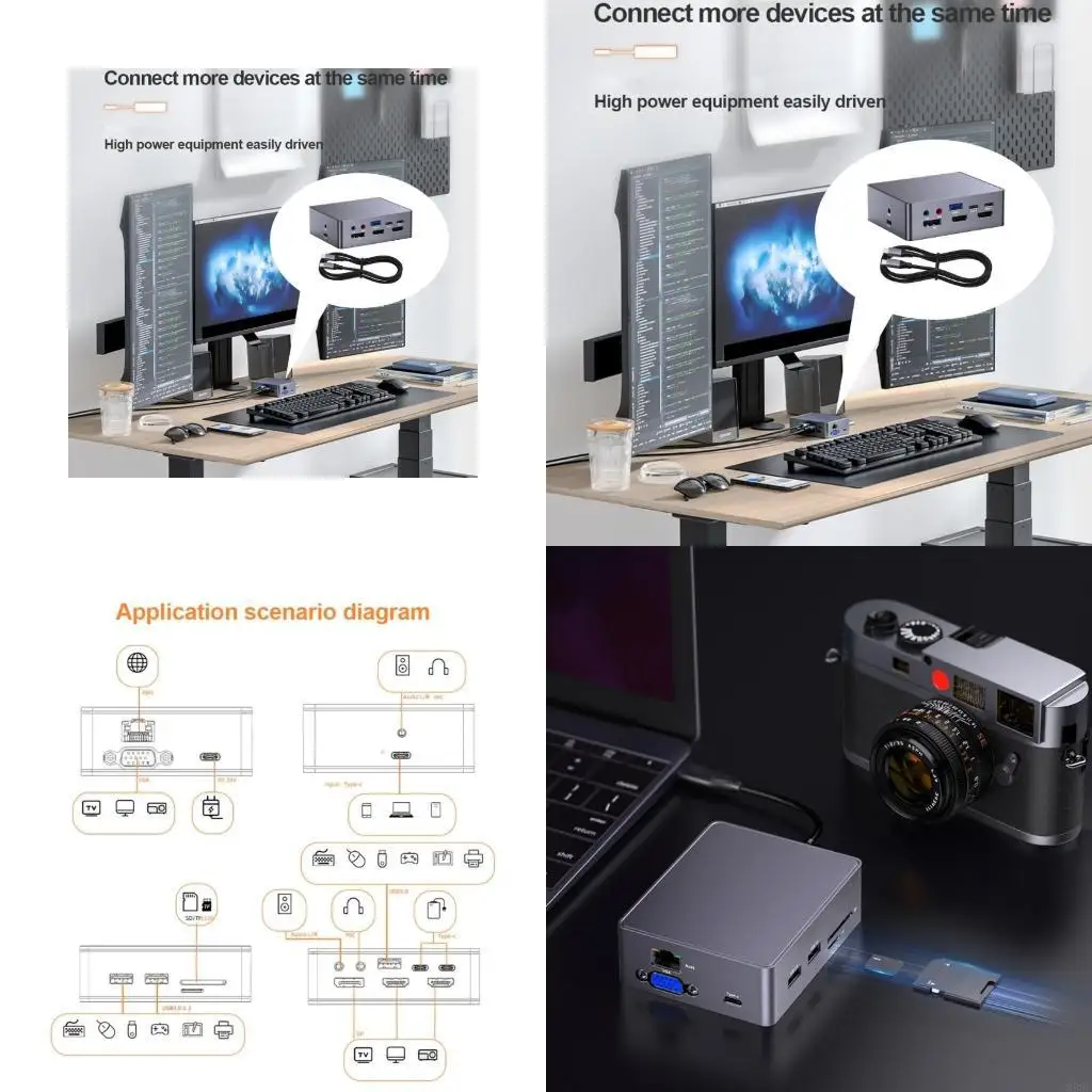 896F Intelligent 16 in 1 USB C Hubs Adapters Plugs Play 5Gbps Data Transfer 4K HDTV DisplayPort Output For Devices
896F Intelligent 16 in 1 USB C Hubs Adapters Plugs Play 5Gbps Data Transfer 4K HDTV DisplayPort Output For Devices