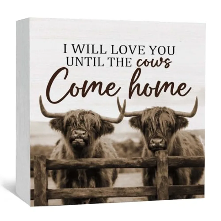 Farmhouse Highland Cow Wooden Box Signs Desk Decor, Western Home Room Decor, I Will Love You Till the Cows Come Home Wooden Sig
Farmhouse Highland Cow Wooden Box Signs Desk Decor, Western Home Room Decor, I Will Love You Till the Cows Come Home Wooden Sig