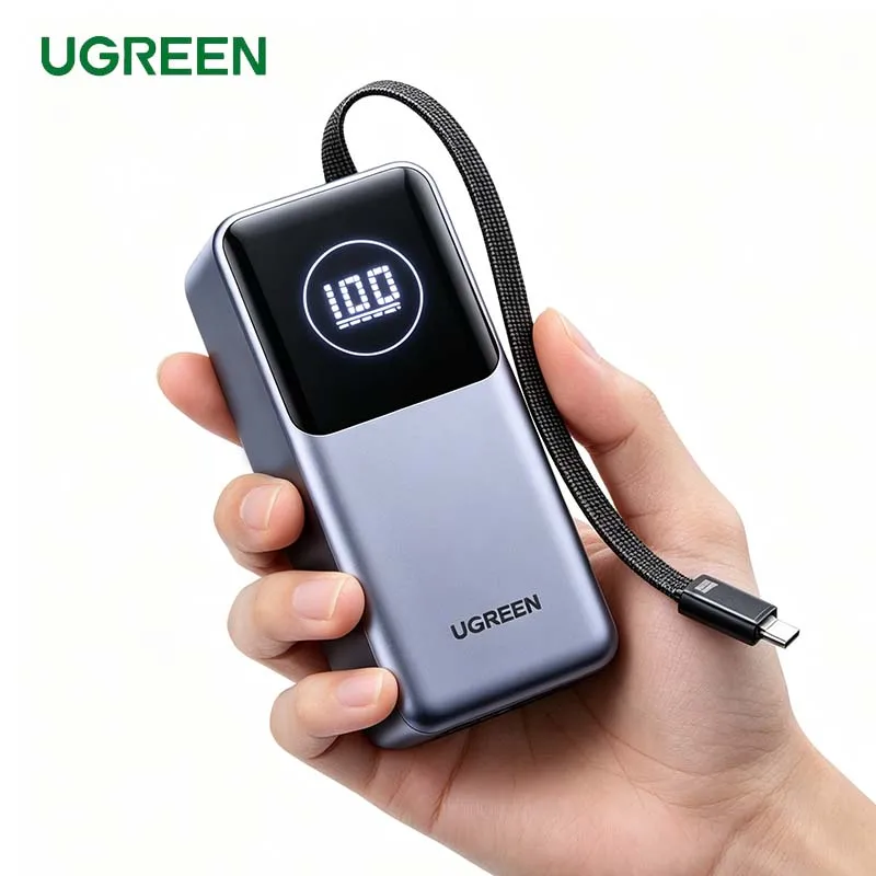 UGREEN 20000mAh Power Bank 165W Fast Charging Built-in 65CM Cable Portable External Battery For iPhone17 Pro Laptop Notebook
UGREEN 20000mAh Power Bank 165W Fast Charging Built-in 65CM Cable Portable External Battery For iPhone17 Pro Laptop Notebook