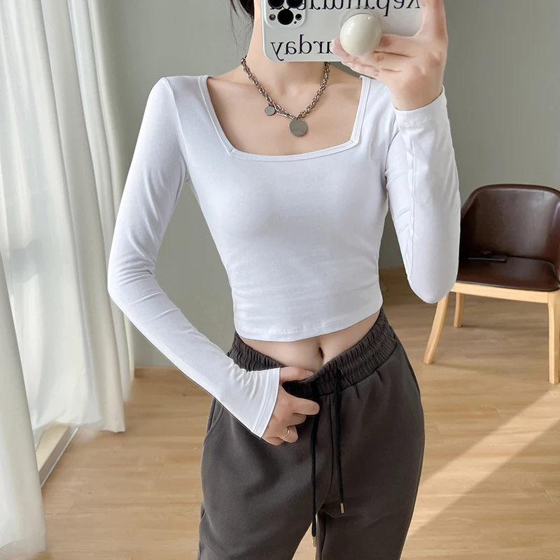 women's white long sleeve T-shirts 2023 Sexy Tshirts Cotton Long Sleeve Summer Tops Tee Shirt Femme Khaki Blue White Black
women's white long sleeve T-shirts 2023 Sexy Tshirts Cotton Long Sleeve Summer Tops Tee Shirt Femme Khaki Blue White Black