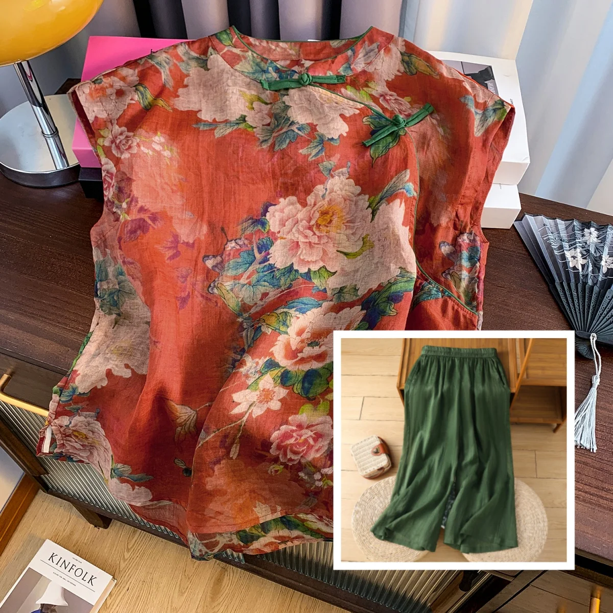 High-End plus Size Women's Cotton Linen Set Embroidered Fashion Top Casual Pants Two-Piece Set Spring Summer New Arrival
High-End plus Size Women's Cotton Linen Set Embroidered Fashion Top Casual Pants Two-Piece Set Spring Summer New Arrival