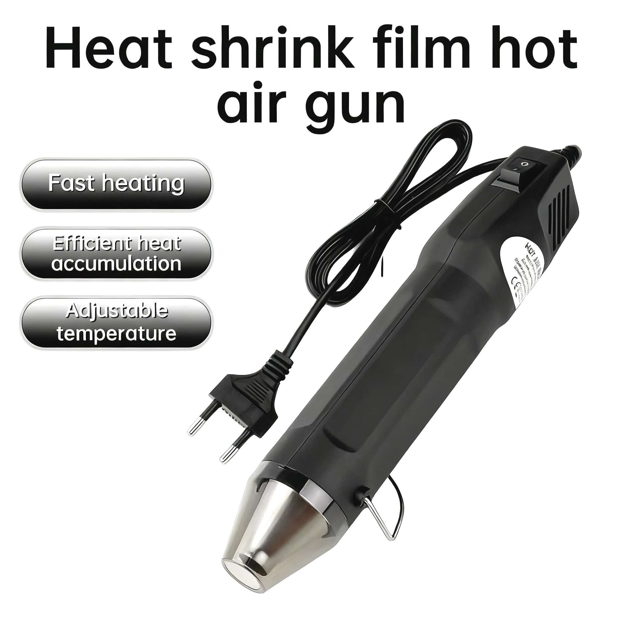 Электрический цифровой тепловой пистолет 300 Вт, ручной вентилятор с горячим воздухом, вилка европейского стандарта 400 ℃ Максимальная температура для инструментов для ремонта поделок своими руками
Электрический цифровой тепловой пистолет 300 Вт, ручной вентилятор с горячим воздухом, вилка европейского стандарта 400 ℃ Максимальная температура для инструментов для ремонта поделок своими руками