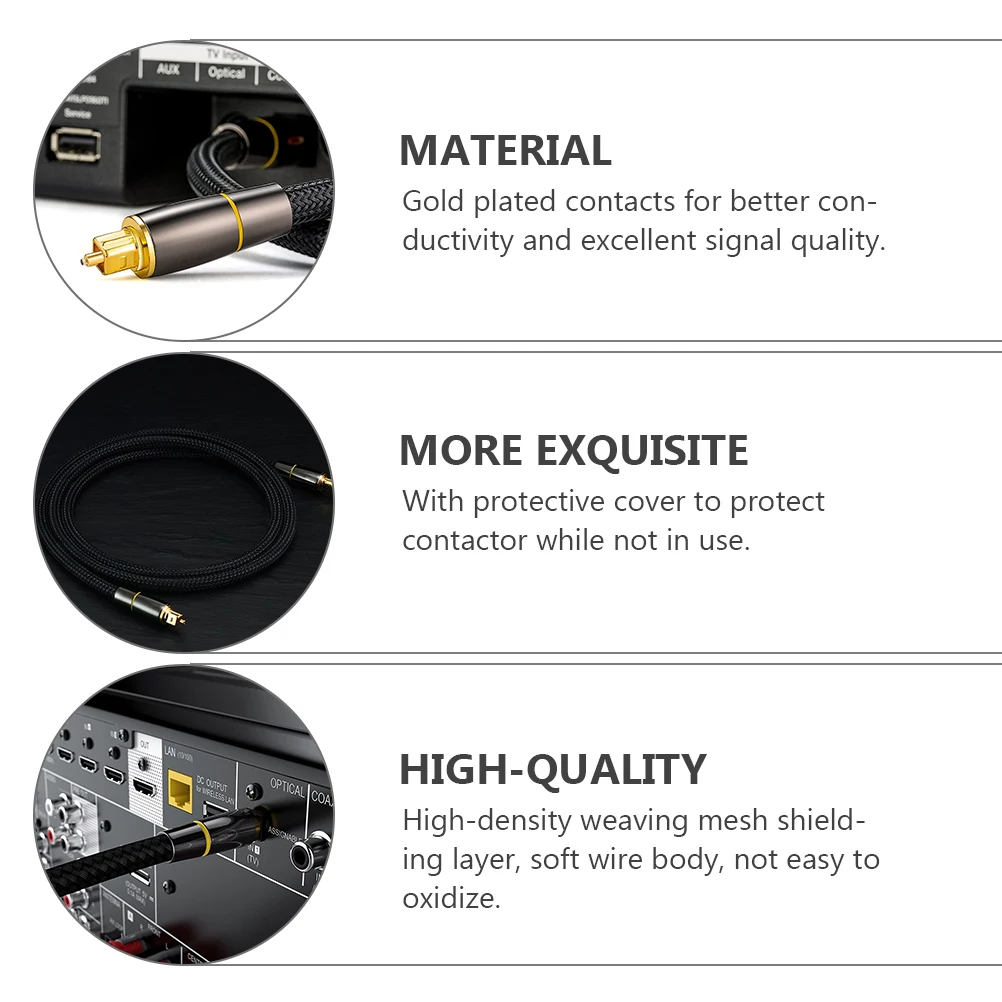 Optical Audio Cable 3 Meter Gold Plated Contacts Fiber Male To Male Cord High Density Shielding Digital Cable For Home
Optical Audio Cable 3 Meter Gold Plated Contacts Fiber Male To Male Cord High Density Shielding Digital Cable For Home