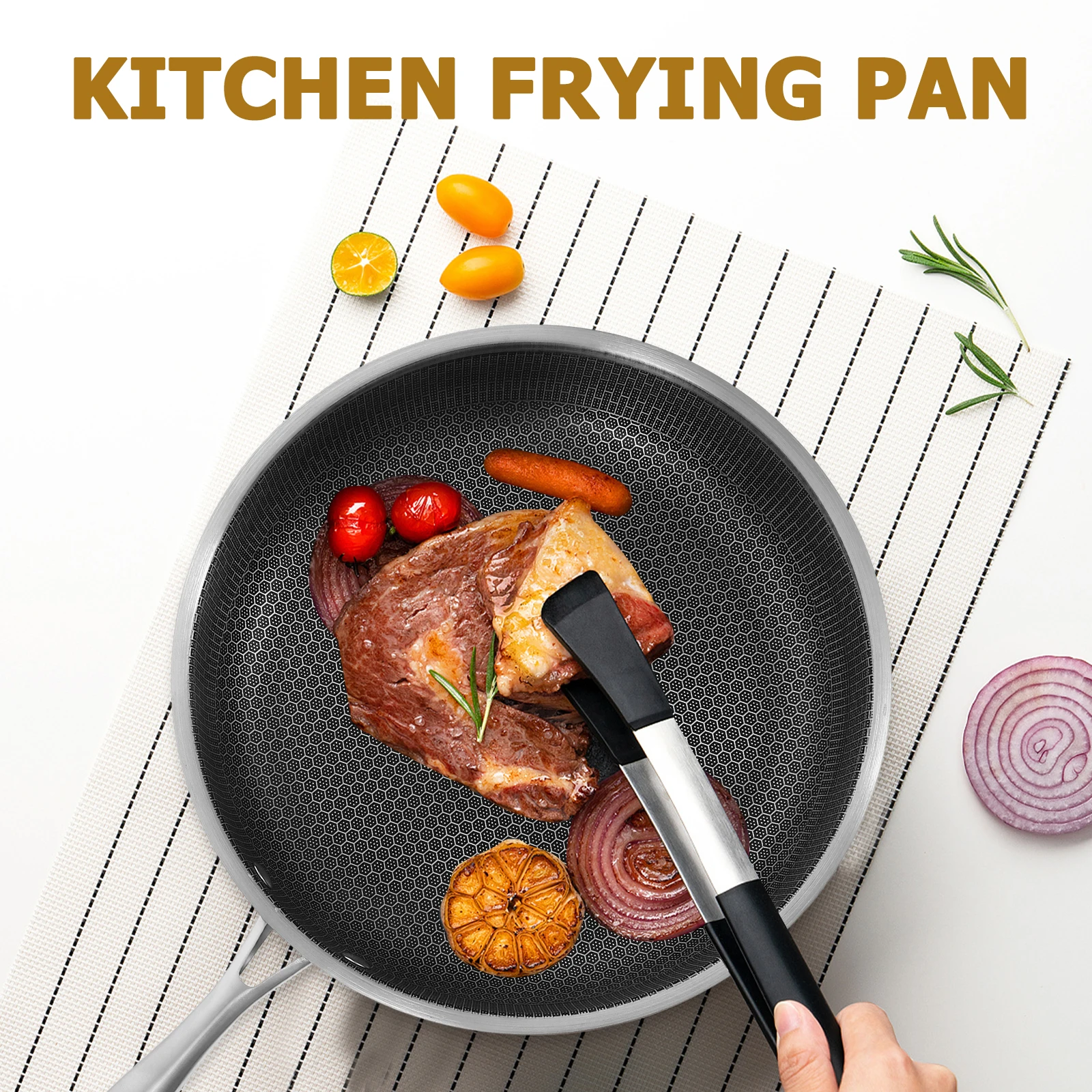 Stainless Steel Stick Frying 28cm Kitchen Cookware Egg Seafood Honeycomb Fry Fry Pan Honeycomb Outdoor Cooking Flat Pan
Stainless Steel Stick Frying 28cm Kitchen Cookware Egg Seafood Honeycomb Fry Fry Pan Honeycomb Outdoor Cooking Flat Pan