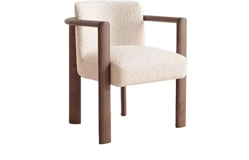 Modern Dining Chair Design Light Luxury Boucle Fabric Armrest Dining Room Chair for Hotel Restaurant Solid Wood Banquet Chair
Modern Dining Chair Design Light Luxury Boucle Fabric Armrest Dining Room Chair for Hotel Restaurant Solid Wood Banquet Chair