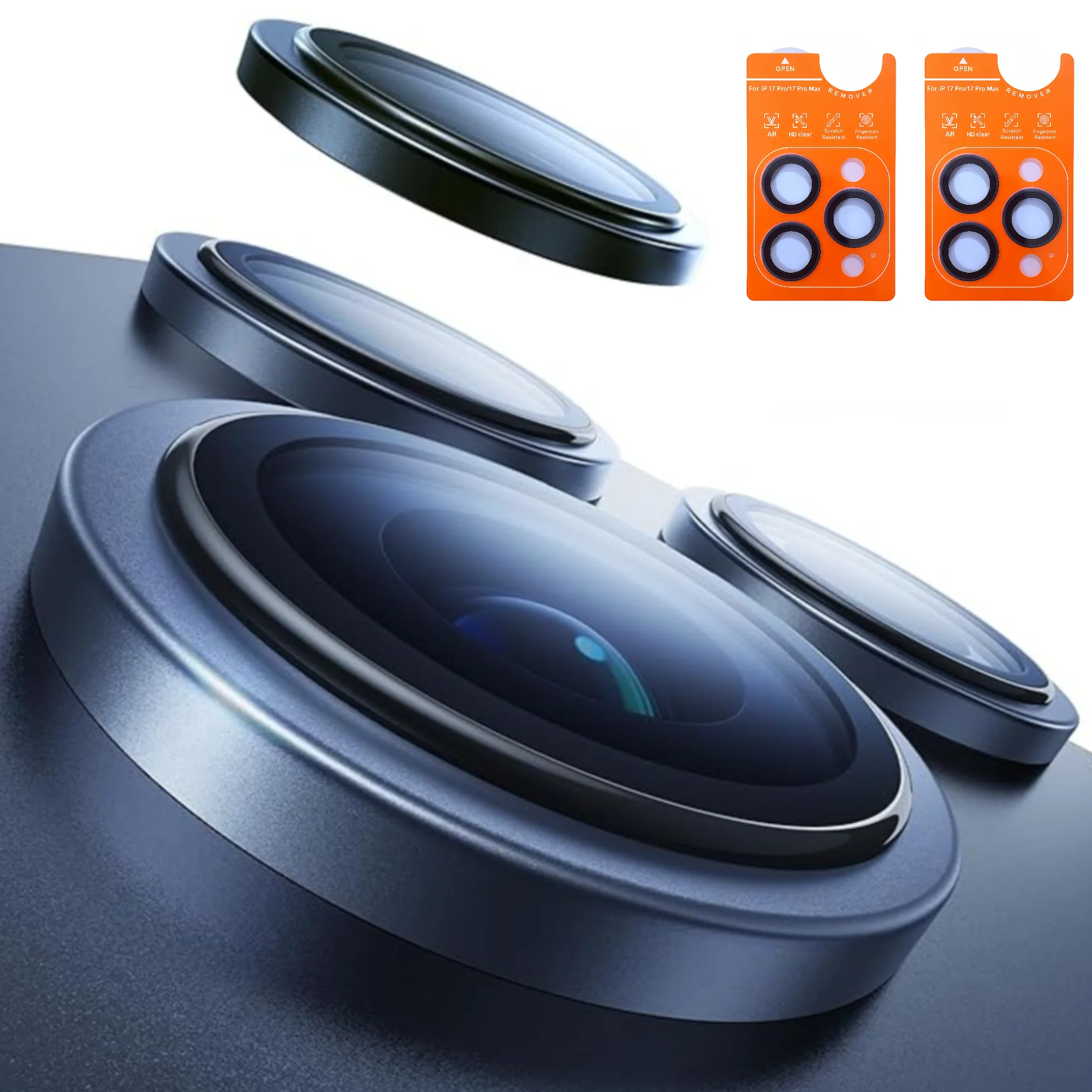 2Pcs Ultimate Durability for iPhone 17 Pro Max/17 Pro Camera Lens Protector-1:1 Invisible Fit & Ultra Clarity, Military-Grade 9H
2Pcs Ultimate Durability for iPhone 17 Pro Max/17 Pro Camera Lens Protector-1:1 Invisible Fit & Ultra Clarity, Military-Grade 9H