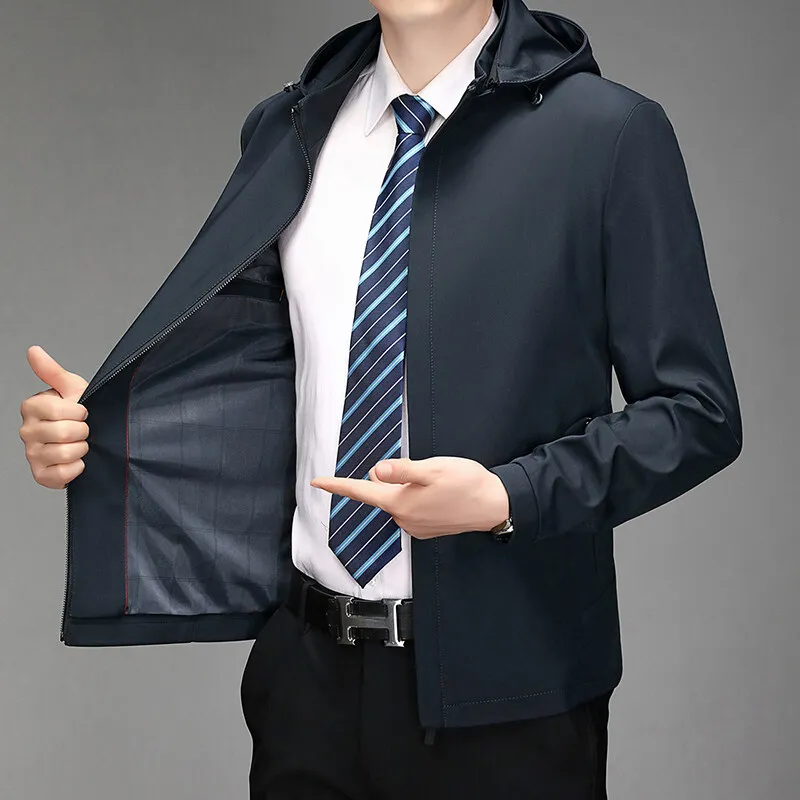 High-Quality 2025 Men's Hooded Jacket Fashionable Stylish Autumn Business Casual Dad Jacket for Middle-Aged
High-Quality 2025 Men's Hooded Jacket Fashionable Stylish Autumn Business Casual Dad Jacket for Middle-Aged