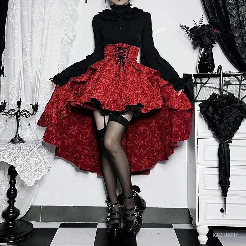 Gothic Mini Skirt Black High Waist Women's Skirt Adult Role Play Y2k Style Punk Gothic Dark Rock Street Tie Waist Tail Dress
Gothic Mini Skirt Black High Waist Women's Skirt Adult Role Play Y2k Style Punk Gothic Dark Rock Street Tie Waist Tail Dress