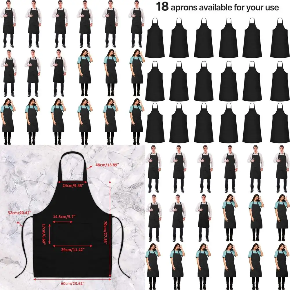 Unisex Bulk Plain Black Apron with Pocket for Chefs, Cooks, and Crafters - Adjustable Kitchen Apron
Unisex Bulk Plain Black Apron with Pocket for Chefs, Cooks, and Crafters - Adjustable Kitchen Apron
