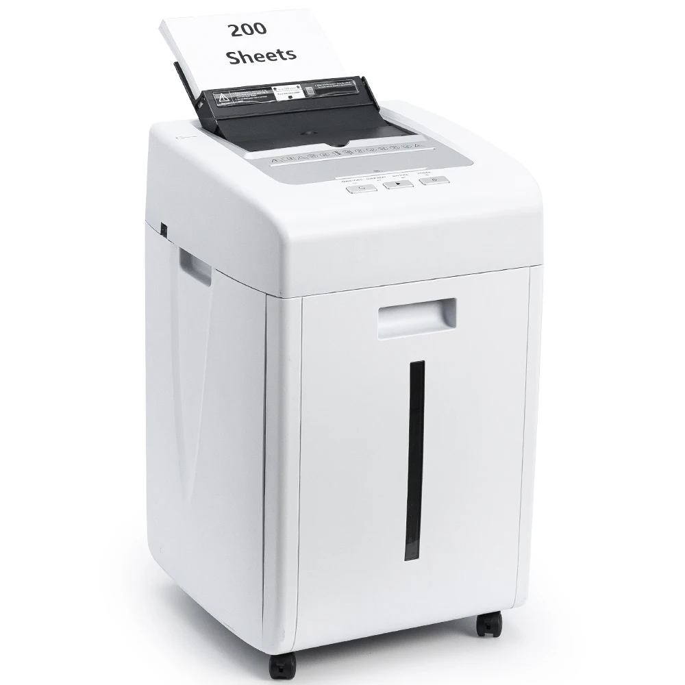 Automatic Paper Shredder 200 Sheet Micro Cut High-Security Level P-5 Commercial Heavy Duty Quiet Shredder for Home Office Use
Automatic Paper Shredder 200 Sheet Micro Cut High-Security Level P-5 Commercial Heavy Duty Quiet Shredder for Home Office Use