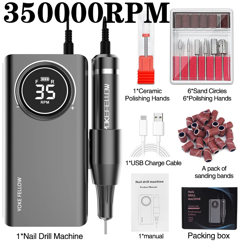 Portable Nail Drill Professional 35000 RPM Rechargeable Electric Nail File Machine Cordless Nail Sander for Acrylic Nails Gel
Portable Nail Drill Professional 35000 RPM Rechargeable Electric Nail File Machine Cordless Nail Sander for Acrylic Nails Gel